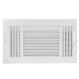 EZ-FLO 12 x 6 Inch (Duct Opening) White Air Vent Cover for Wall or Ceiling, Three-Way Ventilation Register, 13-3/4 Inch x 7-3/4 Inch (Overall Dimensions), Solid Steel HVAC Cover, 61615