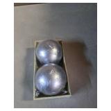 Zest Candle 2-Piece Ball Candles, 4-Inch, Metallic Silver