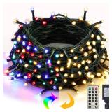 Twinkle Star Christmas String Lights, 66ft 200 LED Color Changing Tree Light Plug in 11 Modes Functions Warm White & Multicolor with Remote Timer, Connectable for Outdoor Indoor Xmas Party Decorations