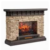 allen + roth 53-in W Sedona Free Standing Infrared Quartz Flat Wall Electric Fireplace with Remote Control Included - Retail: $499