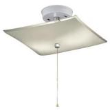 Project Source 11.81-in W White Frosted Glass Semi-Flush Mount Light