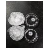 TERESRY 4 Pack Acrylic Lids for Glass Cups with Bamboo Lids and Straws, 2.75inch/70mm Acrylic Lids for 16OZ Beer Can Cups with Wooden Lids, Replacement Canning Lids for 20OZ 24OZ Glass Cups Clear