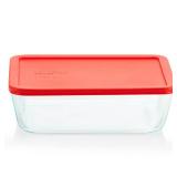 Pyrex Simply Store Glass Food Storage Container, Snug Fit Non-Toxic Plastic BPA-Free Lids, Freezer Dishwasher Microwave Safe, 11 Cup