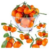 WILLBOND Artificial Orange Fake Orange Simulation Mini Orange Decorative Kitchen Table Decoration Realistic Artificial Fruit Bowl Tray for Home Party Kitchen Festival Decoration (7 Clusters)