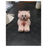 Cute Bear iWatch Charger Stand Compatible with iWatch Series 9-1 (45mm,44mm,42mm,41mm,40mm, 38mm) Samsung Galaxy Watch 6/5 Soft Silicone,Supports Nightstand Mode,Home/Office Use