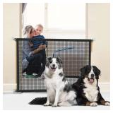 Dog Gate for Stairs Pet Gates for The House: Dogs Screen Mesh Gate for Doorways Stairways Indoor Safety 29 inches Tall, 38 inch Wide