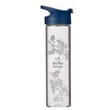 With Love Glass Water Bottle It Is Well With My Soul Floral, 20oz, Navy