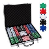 Comie Poker Chips,500PCS Poker Chip Set with Aluminum Travel Case,11.5 Gram Poker Set for Texas Holdem Blackjack Gambling