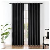 Joydeco Black Blackout Curtains 96 Inches Long, Black Out Curtains 96 Inch Length 2 Panels Set for Bedroom, Room Darkening Curtains & Drapes for Living Room Window (W52 x L96 Inch, Black)