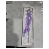 Lovelyshop Lavender Crystal Metal Star Fairy Wand with Ribbon for Girls Halloween Decorations