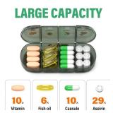 Codcaw Weekly Pill Organizer 4 Times a Day, 7 Day Pill Box 4X, Portable for Travel Pill Case for Pills/Vitamin/Fish Oil/Medication/Supplements (4x7 Black)