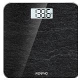 RENPHO Digital Bathroom Scale, Highly Accurate Body Weight Scale with Lighted LED Display, Round Corner Design, 400 lb, Core 1S, Marble