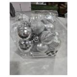 Prextex Christmas Tree Ornaments - Silver Christmas Ball Ornaments Set for Christmas, Holiday, Wreath and Party Decorations (36 pcs - Small, Medium, Large) Shatterproof