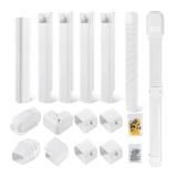 3"W 10Ft Decorative PVC Line Set Cover Kit for Mini Split Lineset Cover Kit for Air Conditioner & Heat Pump (White)