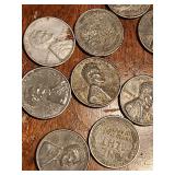 Lot of 1943-D steel wheat pennies