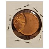 Off center stamp Lincoln penny 1982