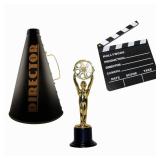 Windy City Novelties Hollywood Directors Party Kit Includes Directors Megaphone + Clapboard + Award Trophy