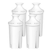 4-Pack Water Filter Replacements for Brita Water Pitchers and Dispensers, NSF 53 Certified to Reduce Chlorine and Bad Taste, BPA free