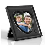 Picture Frame,Personalized 20S Voice,5.1 * 5.1inch Black,Love Heart Shape,Gifts for Mother