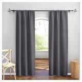 RYB HOME Blackout Curtains 84 inches Long 2 Panels Set for Living Room, Thermal Insulating Privacy Curtains & Drapes for Doorway Temporary Door Alternative Accordion Door, Grey, W 42 x L 84