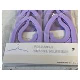 16 FOLDABLE HANGERS - GREAT FOR TRAVEL/ MOVING/ OR JUST TO SAVE SPACE, PURPLE