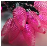 Celebrations - 50-light C9 Pink LED Christmas Light bulb box, see images