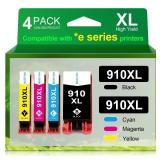 BAOYAN 910XL Ink Cartridges Replacement for HP 910XL Ink Cartridges Combo Pack with HP OfficeJet Pro 8025e 8015e 8028e 8022e 8035e 8010e 8025 8035 8020 8022 Printer (Black, Cyan, Magenta, Yellow)