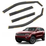 Shatterproof in-Channel Window Rain Guards for 2011-2021 Jeep Grand Cherokee, Extra Durable Window Deflectors, Vent Window Visors for Cars, Vent Deflector, 4pcs