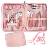 Manicure Set 30 in 1 Nail Clipper set, REDFLOW nail clippers, fingernail & toenail clippers, Manicure Tools, pedicure tools, Suitable for Travel Manicure Kit, Nail Set Kit With Everything Profe