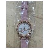 Pink with Love and Hearts, Pink Band, Buckle Closure Quartz Watch