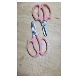 Garden Flower Scissors Floral Shears Flower Cutter Steel Floral Clippers Garden Pruning Shears with Comfort Handle for Flower Arrangement Trimming Set of 2