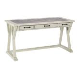 Signature Design by Ashley Jonileene Farmhouse Home Office Desk with Drawers, White & Gray - Retail: $391.19