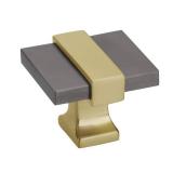 Amerock | Cabinet Knob | Black Chrome/Brushed Gold | 1-3/8 inch (35 mm) Length | Overton | 1 Pack | Drawer Knob | Cabinet Hardware (B09BZX8T4C)