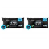 DUDE Wipes - Flushable Wipes - 2 Pack, 48 Wipes - Unscented Extra-Large Adult Wet Wipes - Vitamin-E & Aloe for at-Home Use - Septic and Sewer Safe