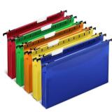 Staples Poly Expanding Hanging File Pockets, Letter, Assorted, 5/Pack