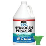 HARRIS 12% Concentrated Food Grade Hydrogen Peroxide, 128oz, for Kitchen, Bath, Laundry, Home and Garden with Easy Fill Funnel