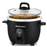 Elite Gourmet ERC2010B Electric Rice Cooker with Stainless Steel Inner Pot Makes Soups, Stews, Porridge