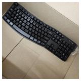 Amazon Basics Ergonomic Keyboard and Mouse Combo, Wireless, Right-Handed, 2.4 GHz USB, PC, Laptop, Black