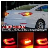 MZORANGE Tail Lights Cover Lamp Stop Brake Indicator Warning Light For Hyundai Sonata 2015 2016 2017 (Right Passenger Side) - Retail: $75.24