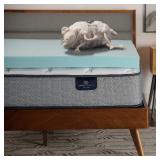 Serta ThermaGel Cooling, Pressure-Relieving Memory Foam Mattress Topper, 3 Inch, King,Blue - Retail: $92.63