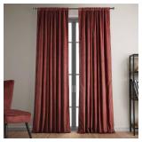 HPD Half Price Drapes Signature Velvet Thermal Blackout Curtains for Living Room 96 Inch Long (1 Panel) Rod Pocket Insulated Blackout Curtains for Bedroom Window Curtains, 50W x 96L, Crimson Rust