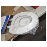 Elongated Toilet Seat with Slow Close Seat, Easy Clean, Suitable Standard Elongated or Oval Toilet with Thickened Plastic Lid, Plastic, White