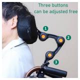 Wheelchair Headrest Backrest, Headrest for Wheelchair Universal Wheelchair Neck and Head support Horizontal and height Adjustable Wheelchair Headrest Cushion Comfortable Wheelchair Accessories