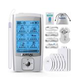 NURSAL 24 Modes TENS Unit Muscle Stimulator with Continuous Stimulation, Rechargeable Electronic Pulse Massager with 8 Pads for Back and Shoulder Pain Relief and Muscle Strength