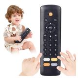 Baby TV Remote Toy - Realistic Play Remote toy with Lights and Sounds, 3 Languages (English, Spanish & French), Learning Musical Toys, Preschool Infant Boys Girls Toys Gift for 1 2 Year Old, Black