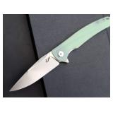 New Open Box Eafengrow EF957 Folding Knife D2 Steel Blade G10 Handle w/ Pocket Clip Reliable Locking Mechanism EDC Flipper Knife for Camping Hiking(Jade)