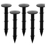 50 New KINGLAKE 4.3 inch Sturdy Plastic Stakes Anchors Rustproof for Holding Down Landscape Fabric Lawn Edging, Tents, Game Nets and Rain Tarps, Black