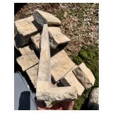 New 24 Heavy Duty Lot of Stone Styled Concrete L Shaped Paver Landscape Pieces  