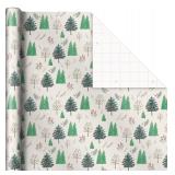 2 New Hallmark Rustic Red and Green Christmas Wrapping Paper Sets (180 sq. ft. ttl, 20 Bows, 8 Ribbon Colors, 80 Gift Tag Stickers Total) Snowflakes, Trees, Plaid