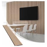 New MSI Acoustic Wood Slat Wall Panel for Interior Decor, 3D Fluted Sound Absorbing Wood Paneling for Accent Wall Ceiling Kitchen Living Room Bedroom, Eco-Friendly MDF - 9.5 in. x 94.5 in. Natural